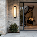 Black Aluminium Adjustable Height Linear Outdoor Wall Lantern — 3000K LED