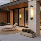 Black Aluminium Adjustable Height Linear Outdoor Wall Lantern — 3000K LED