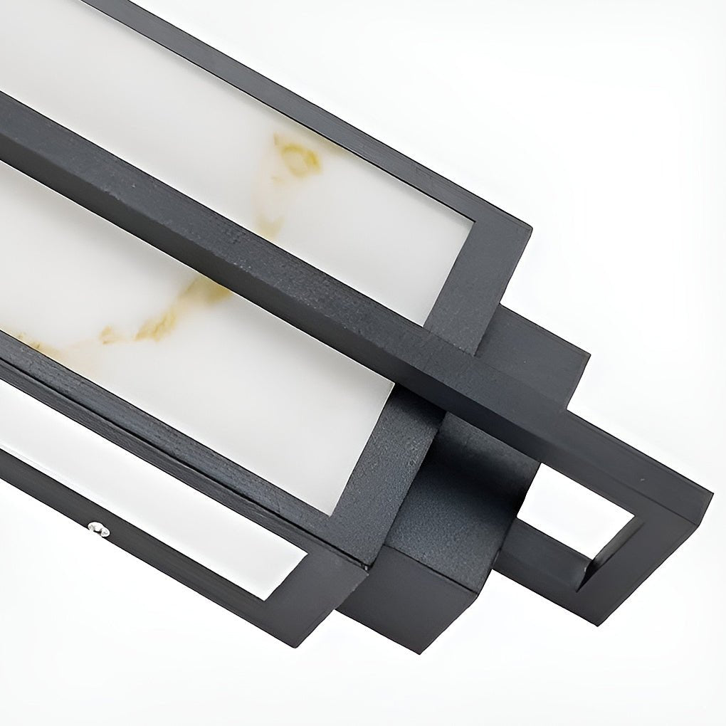 Black Aluminium Adjustable Height Linear Outdoor Wall Lantern — 3000K LED