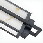 Black Aluminium Adjustable Height Linear Outdoor Wall Lantern — 3000K LED