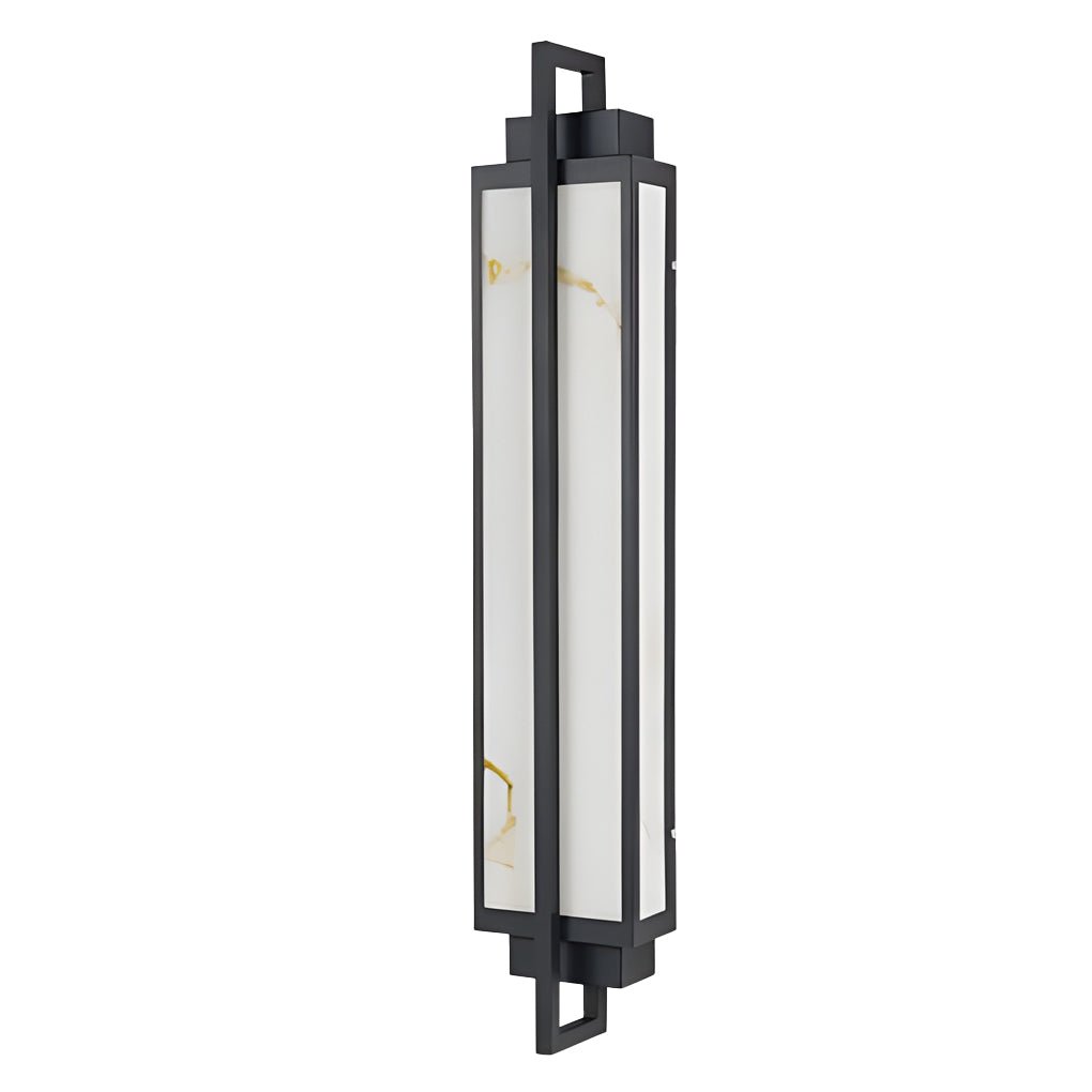 Black Aluminium Adjustable Height Linear Outdoor Wall Lantern — 3000K LED