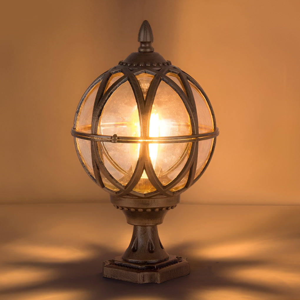 Black Aluminium E27 Round Outdoor Garden Wall Light — Elegant Exterior