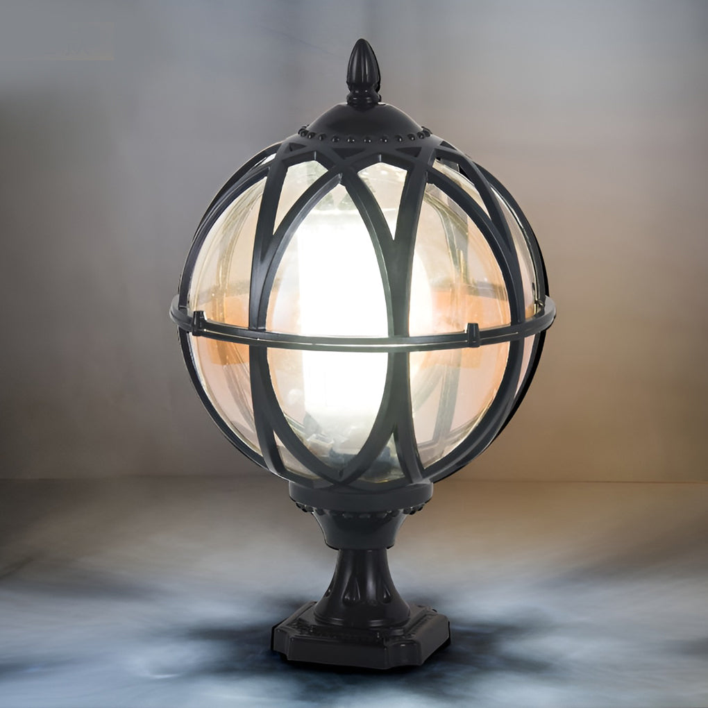 Black Aluminium E27 Round Outdoor Garden Wall Light — Elegant Exterior