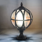 Black Aluminium E27 Round Outdoor Garden Wall Light — Elegant Exterior