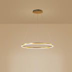 Black Aluminium LED Ring Chandelier — Dimmable White Contemporary Interior