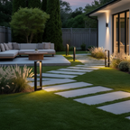 Black Aluminium Minimalist Outdoor Bollard Garden Light — Contemporary