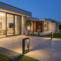 Black Aluminium Minimalist Outdoor Bollard Garden Light — Contemporary