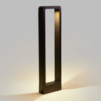 Black Aluminium Minimalist Outdoor Bollard Garden Light — Contemporary