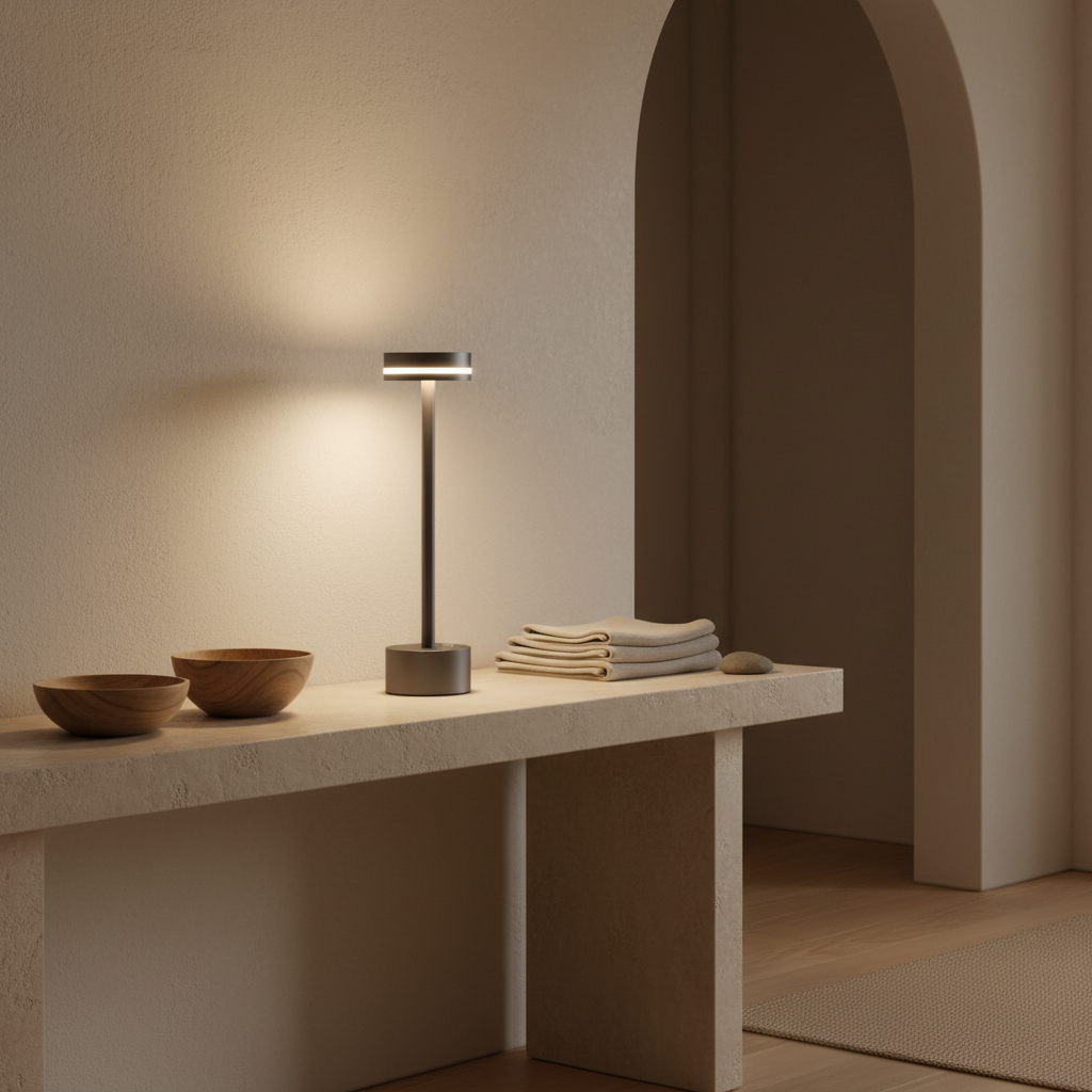 Black Aluminium Portable Dimmable Rechargeable Cordless LED Table Lamp