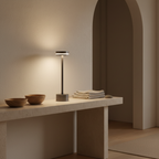 Black Aluminium Portable Dimmable Rechargeable Cordless LED Table Lamp