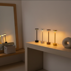 Black Aluminium Portable Dimmable Rechargeable Cordless LED Table Lamp