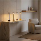 Black Aluminium Portable Dimmable Rechargeable Cordless LED Table Lamp