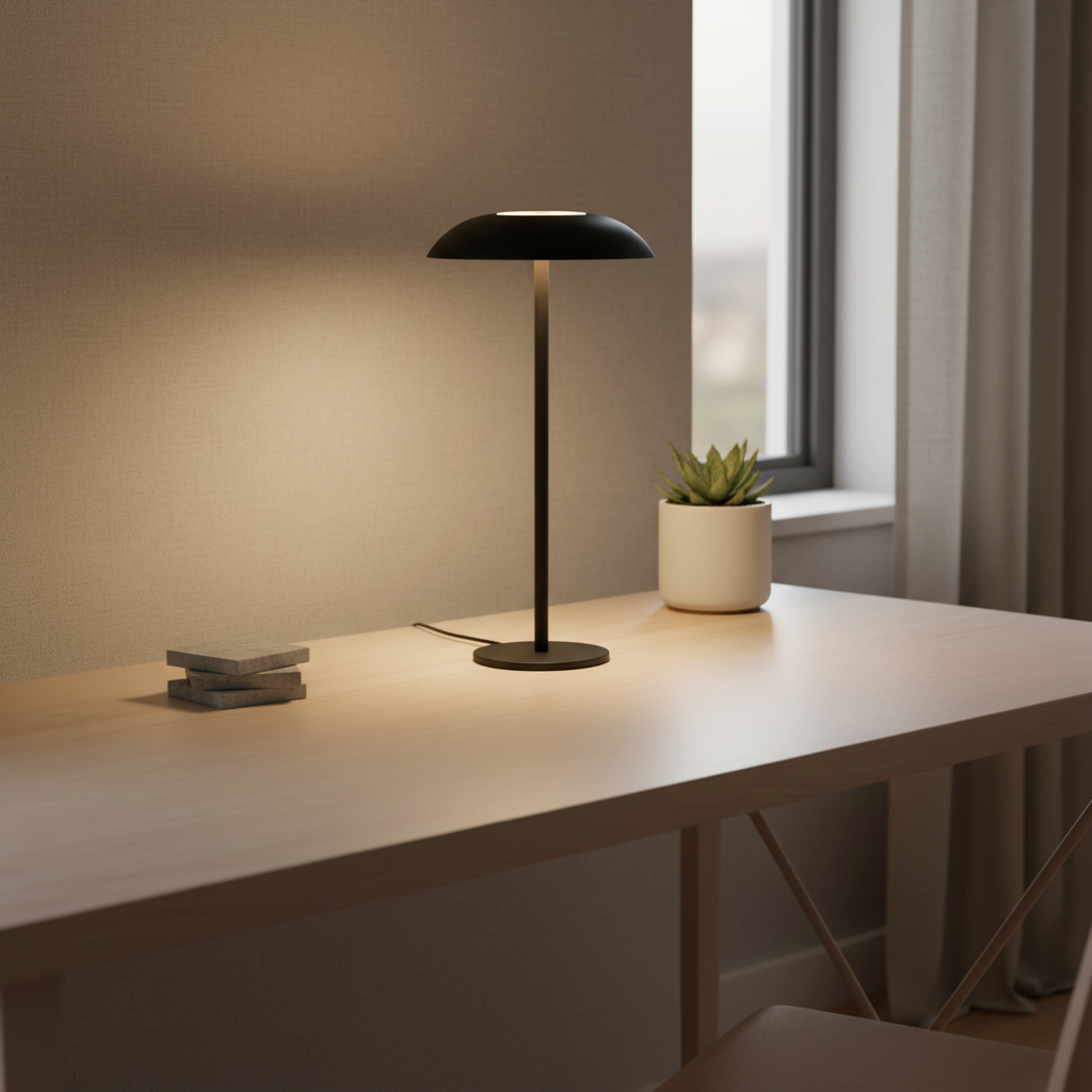 Black Aluminium Rechargeable Dimmable Cordless LED Modern Table Lamp