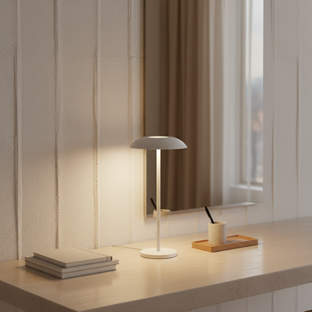 Black Aluminium Rechargeable Dimmable Cordless LED Modern Table Lamp