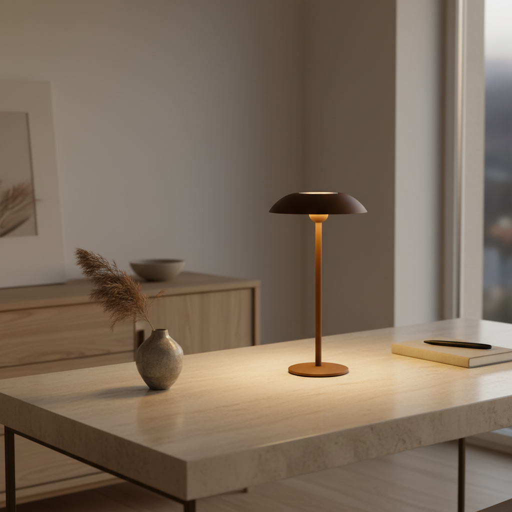 Black Aluminium Rechargeable Dimmable Cordless LED Modern Table Lamp