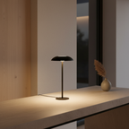 Black Aluminium Rechargeable Dimmable Cordless LED Modern Table Lamp