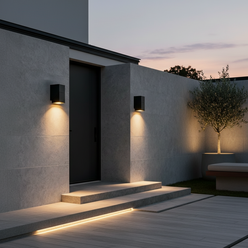 Black COB Aluminium Outdoor Wall Sconce — Up Down Beam Single Light