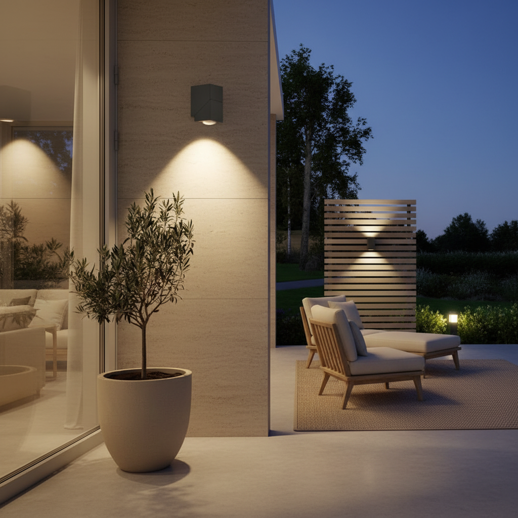 Black COB Aluminium Outdoor Wall Sconce — Up Down Beam Single Light