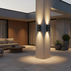 Black COB Aluminium Outdoor Wall Sconce — Up Down Beam Single Light