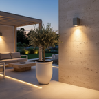 Black COB Aluminium Outdoor Wall Sconce — Up Down Beam Single Light