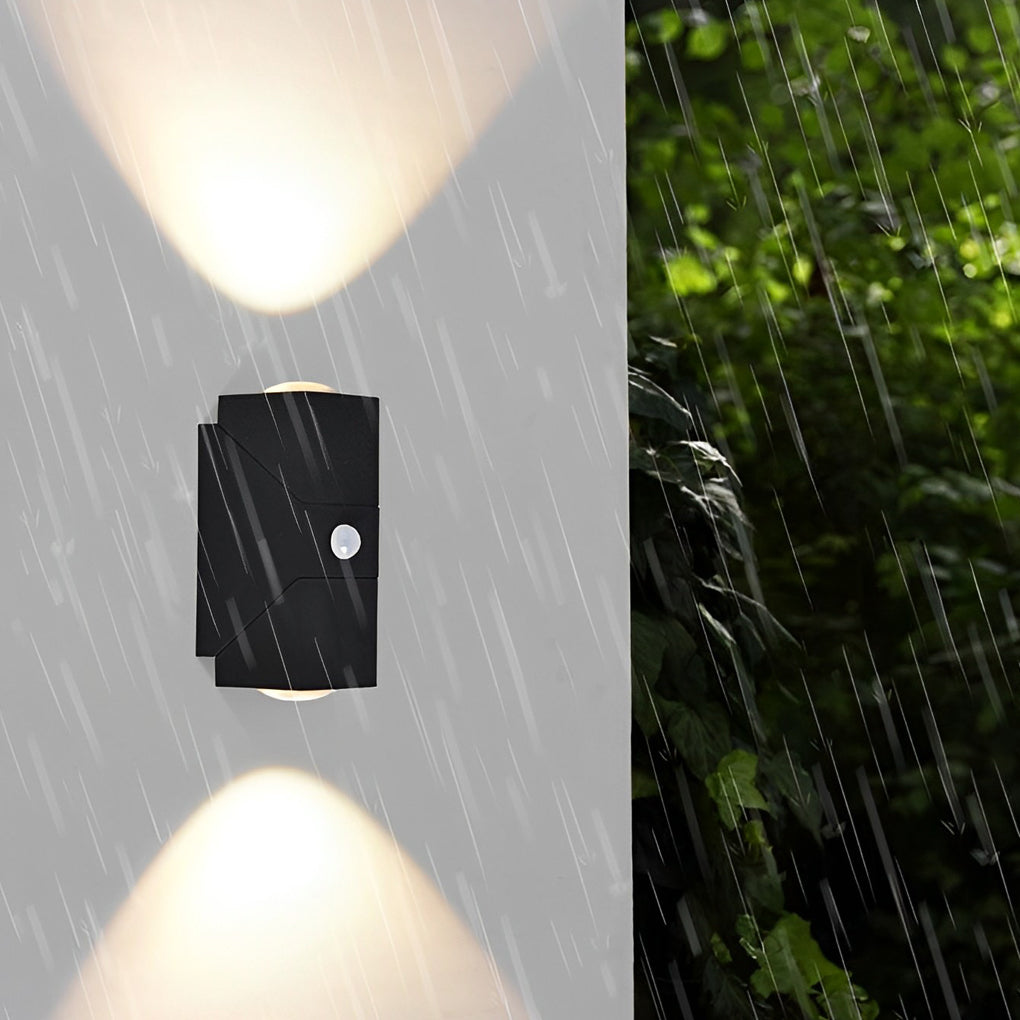 Black COB Aluminium Outdoor Wall Sconce — Up Down Beam Single Light
