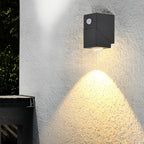 Black COB Aluminium Outdoor Wall Sconce — Up Down Beam Single Light