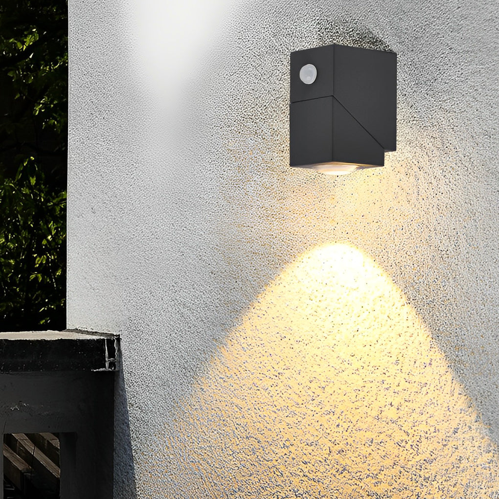Black COB Aluminium Outdoor Wall Sconce — Up Down Beam Single Light