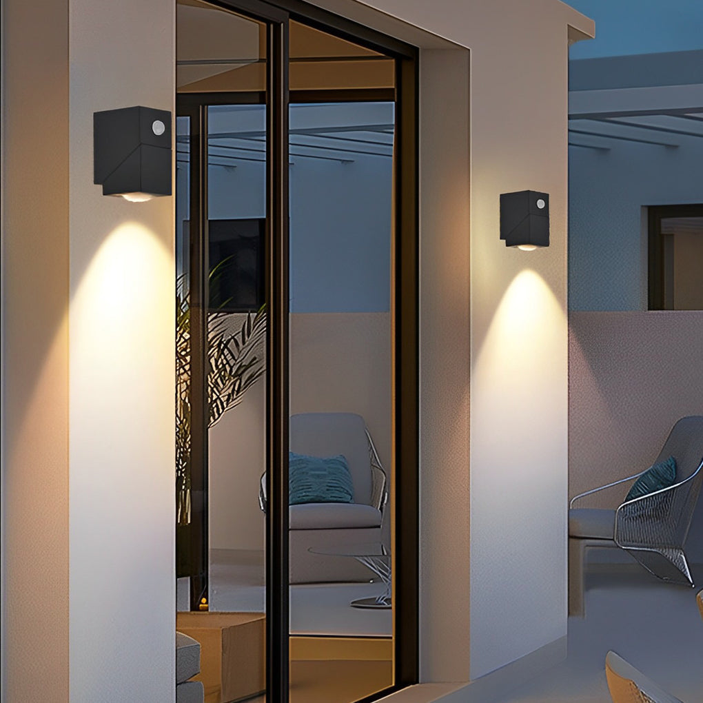 Black COB Aluminium Outdoor Wall Sconce — Up Down Beam Single Light