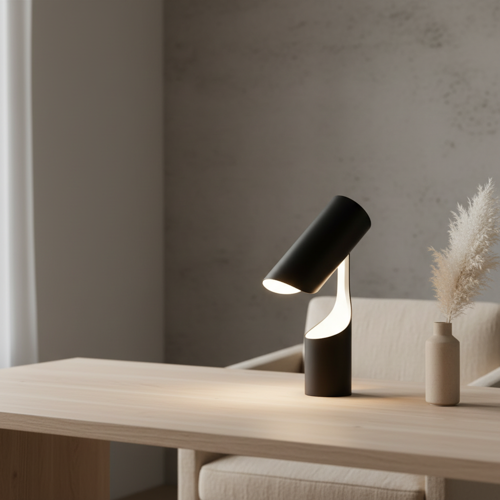 Black Compact Adjustable Contemporary Energy Efficient LED Desk Lamp
