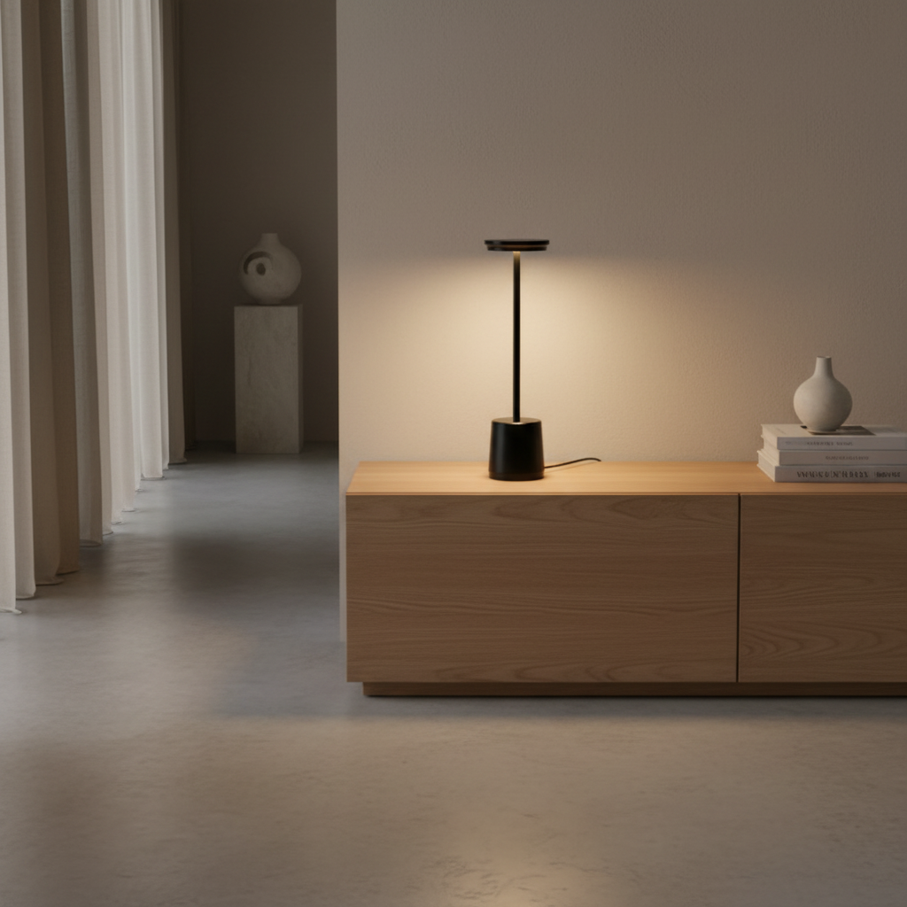 Black Cordless Adjustable Colour Temperature Nordic LED Table Lamp