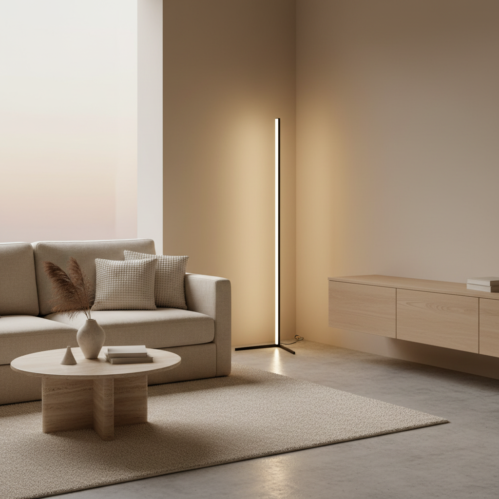 Black Corner RGB Remote Control Warm White Bedroom LED Floor Lamp