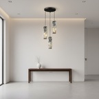 Black Crystal 1-Light Mini Pendant Light — Adjustable Dining Bar Hanging