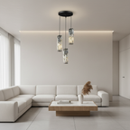 Black Crystal 1-Light Mini Pendant Light — Adjustable Dining Bar Hanging