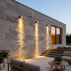 Black Die-Cast Aluminium Optical Lens Outdoor Wall Light — IP65 White LED