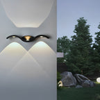 Black Die-Cast Aluminium Outdoor Wall Sconce — Warm White Up Down Beam