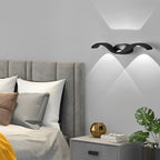 Black Die-Cast Aluminium Outdoor Wall Sconce — Warm White Up Down Beam