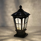 Elegant Stone Pillar Light | Solar Outdoor Light with Dual Power Supply | Retro Pavilion Design for Stylish Illumination 8