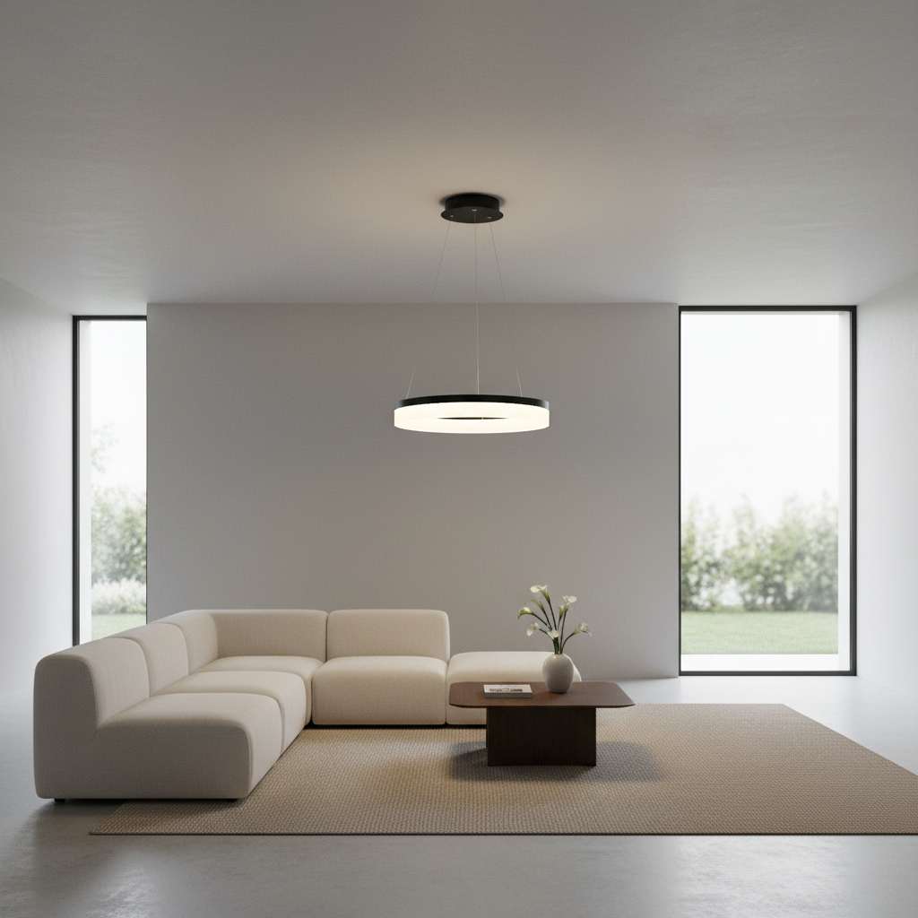 Black Dimmable Aluminium LED Pendant Light — Warm White Bedroom Dining