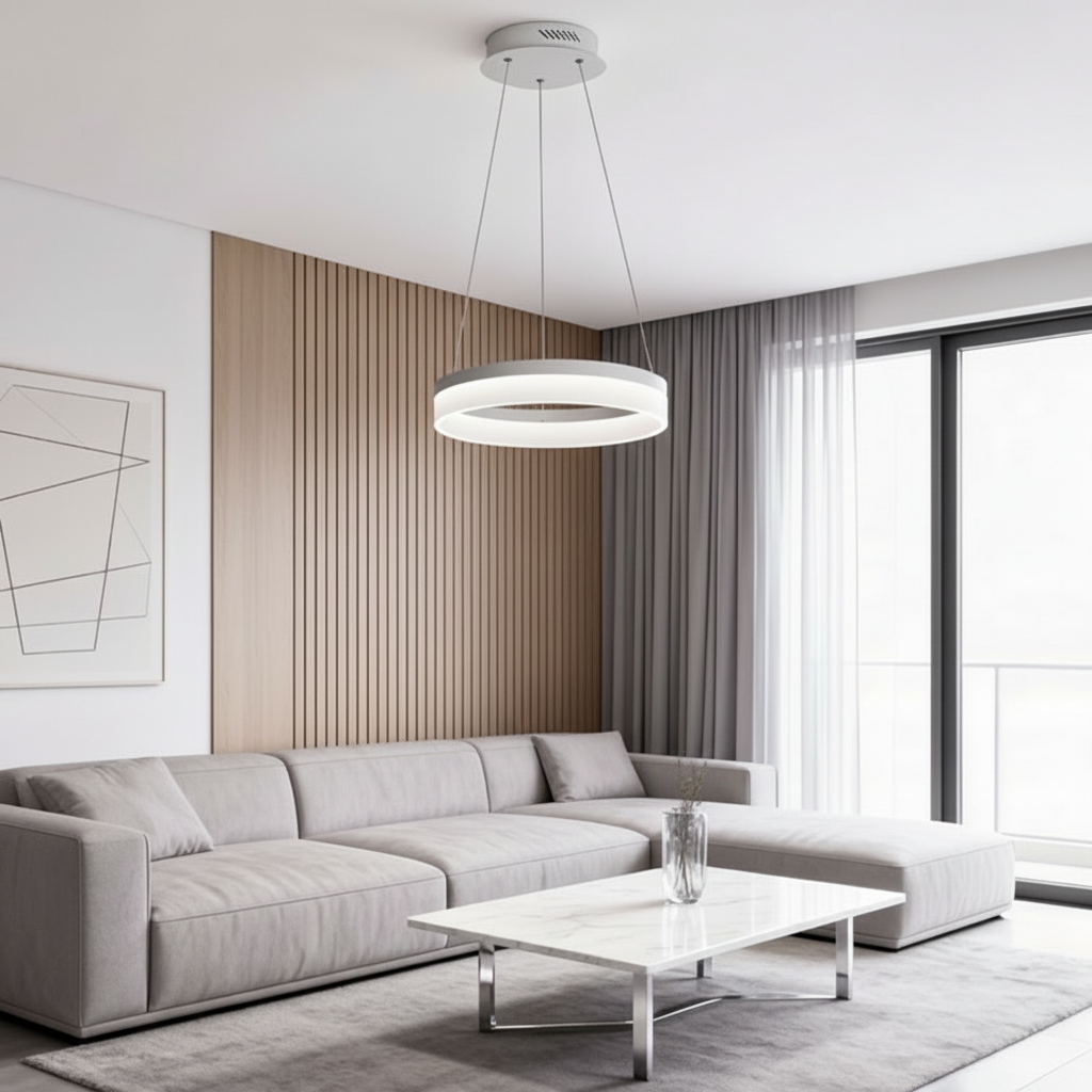 Black Dimmable Aluminium LED Pendant Light — Warm White Bedroom Dining