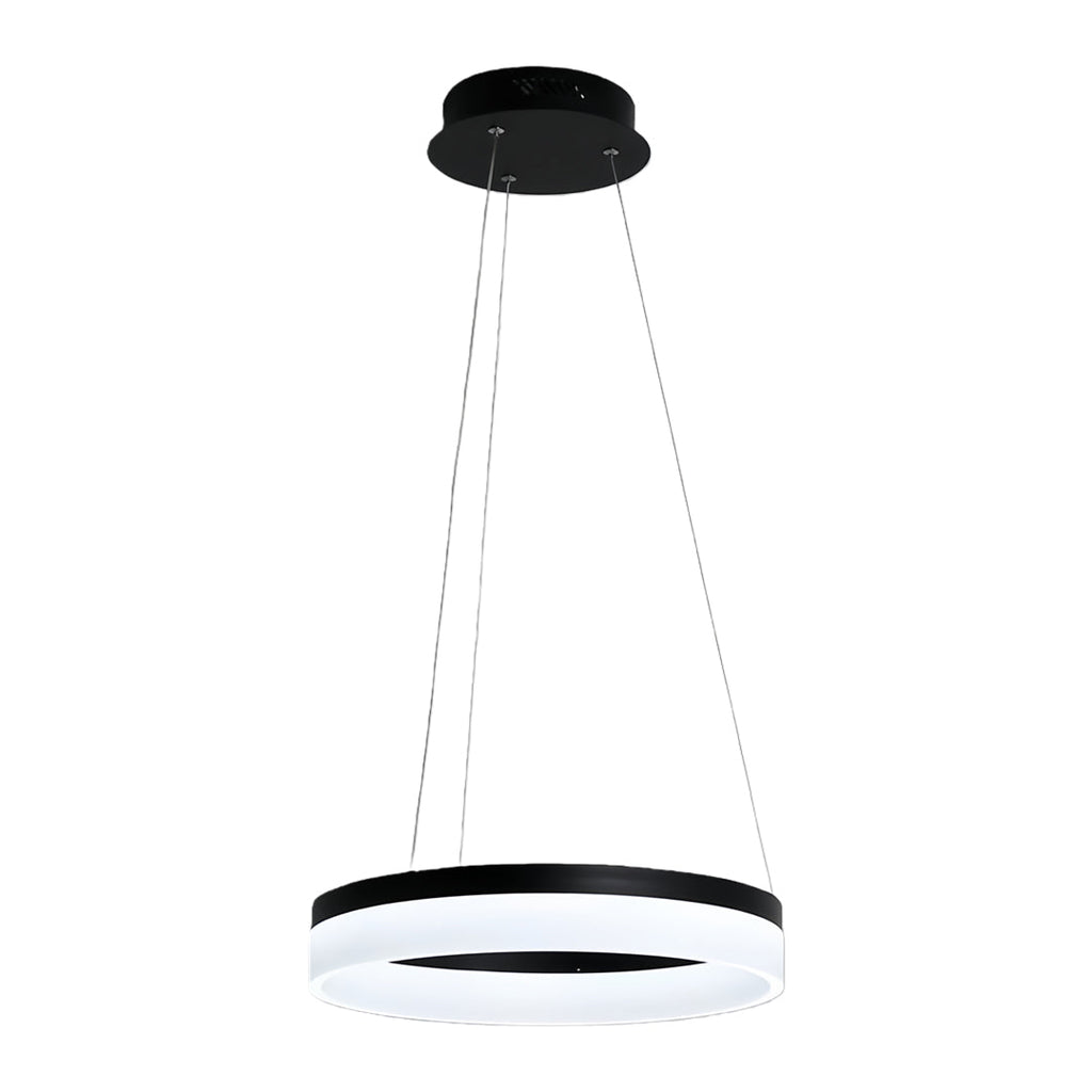 Black Dimmable Aluminium LED Pendant Light — Warm White Bedroom Dining