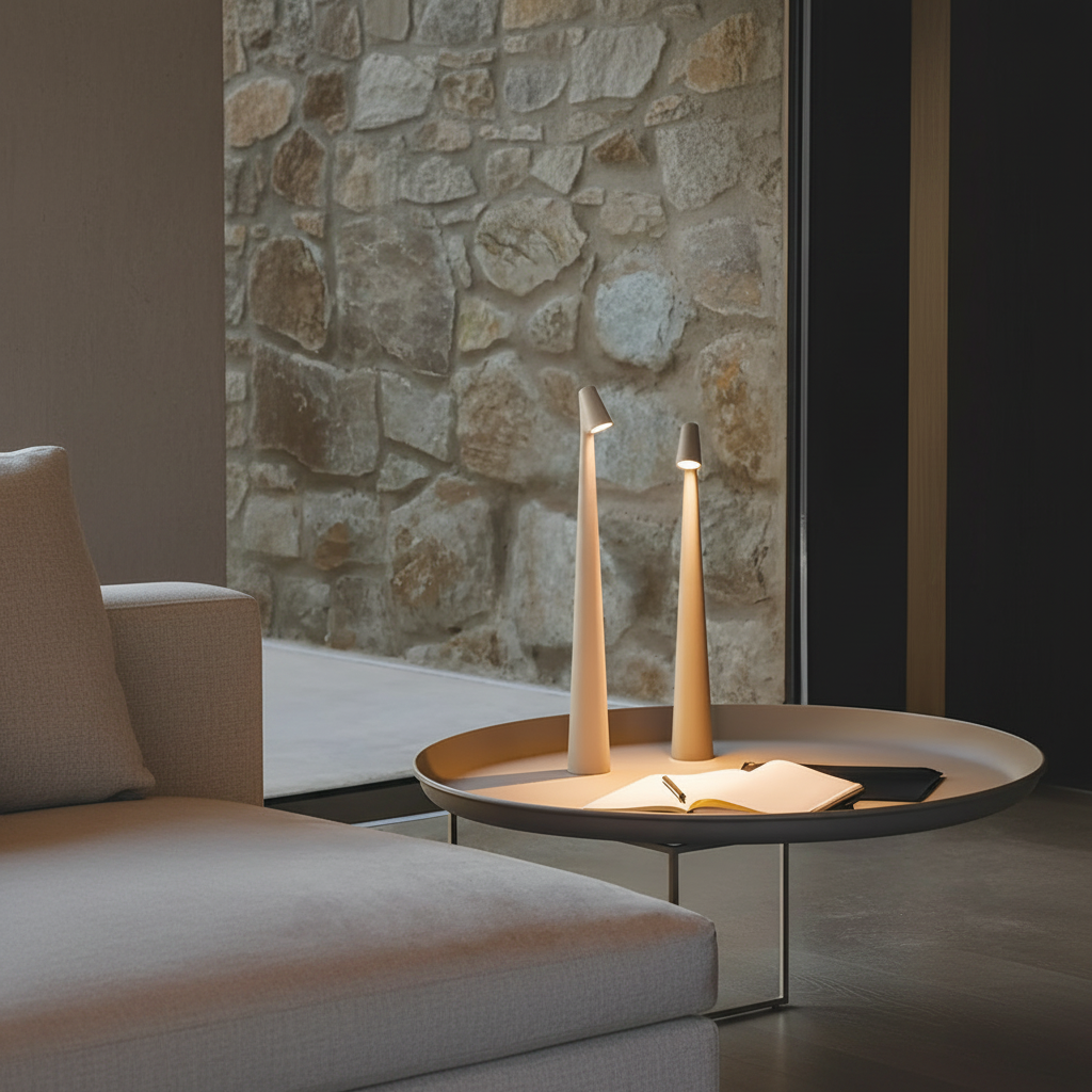 Black Dimmable Cone LED Table Lamp — Compact Modern Bedside Home