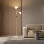 Black Dimmable Torchiere Acrylic Shade Adjustable Uplight Floor Lamp