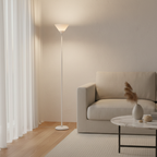 Black Dimmable Torchiere Acrylic Shade Adjustable Uplight Floor Lamp