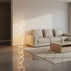 Black Five-Ring Decorative Cosy Ambient Modern Living Room Floor Lamp
