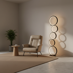 Black Five-Ring Decorative Cosy Ambient Modern Living Room Floor Lamp