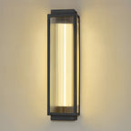 Black Flexible Height Outdoor Wall Sconce — IP55 Acrylic Warm White
