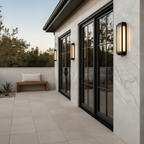Black Flexible Height Outdoor Wall Sconce — IP55 Acrylic Warm White
