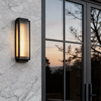 Black Flexible Height Outdoor Wall Sconce — IP55 Acrylic Warm White