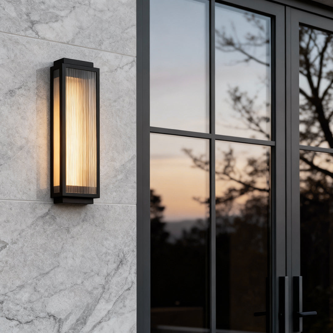 Black Flexible Height Outdoor Wall Sconce — IP55 Acrylic Warm White