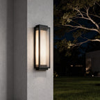 Black Flexible Height Outdoor Wall Sconce — IP55 Acrylic Warm White